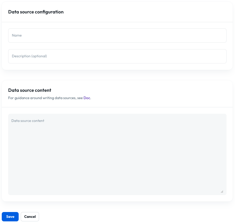 Creating the tutorial data source in the Syllable Console